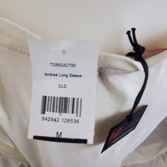 n:PHILANTHROPY  Ivory  Distressed  White Andrea Long sleeve shirt size M - Picture 8 of 10